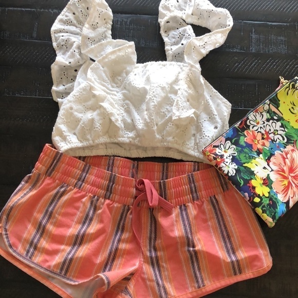 7 For All Mankind Eyelet Lace Embroidered Crop Top White Tank Top Size XS EUC - Picture 16 of 16